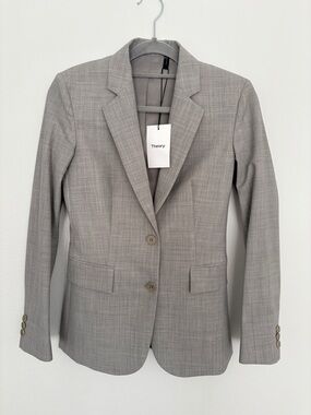 Theory Aaren Light Jet Melange Continuous 2 button Suit Jacket  Blazer NWT